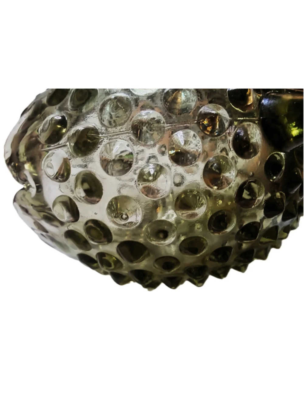 Vintage Fenton Green Hobnail 3-Toed Egg Vase American Art glass